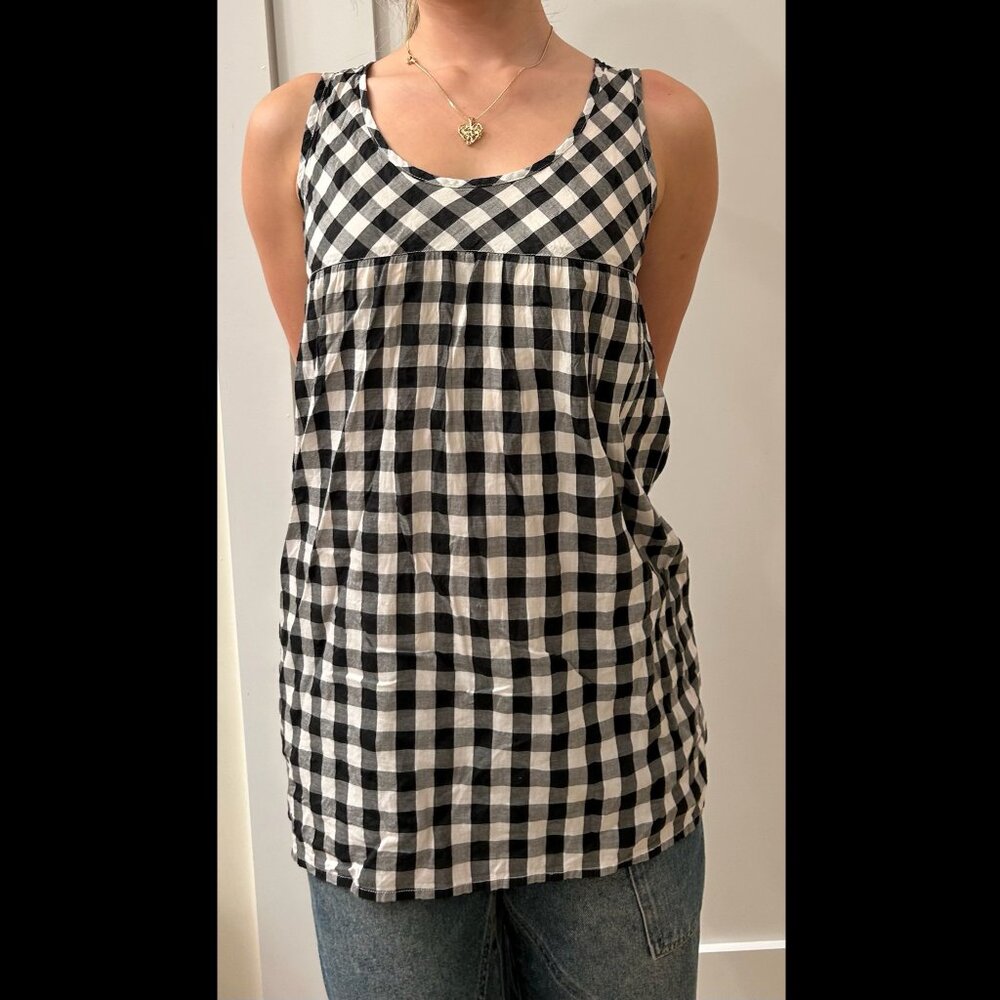 MUJI Gingham black and white tank size M checkered